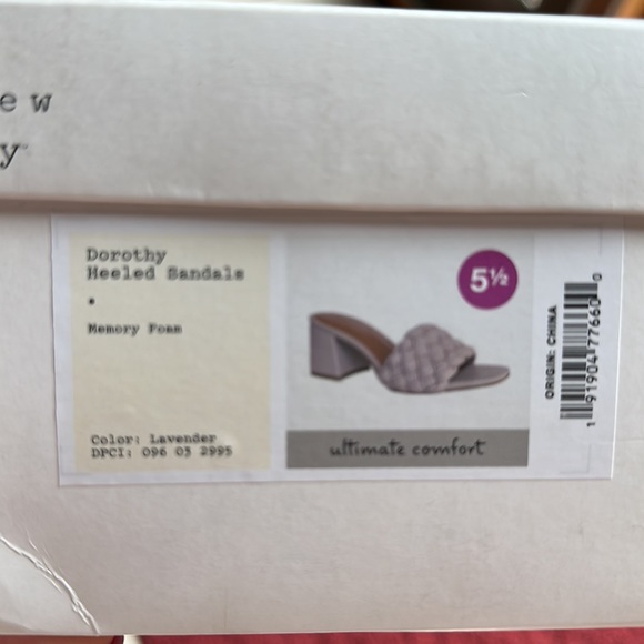 Light Lavender 2.5” Chunky Heel Mule Woven Strap Memory Foam Slide - Picture 4 of 10